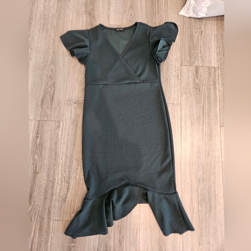 Elegant Dark Green Maternity Dress Formal